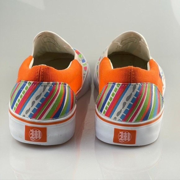 MAKAVELI BRANDED FLY BOY Shoes Multicolor Painted Stripe Canvas Slip-on Mens 13M - Picture 4 of 13